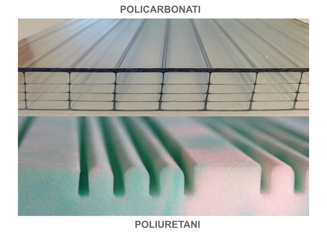 Immagine di confronto tra policarbonati e poliuretani