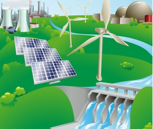 Photovoltaic, wind and hydroelectric power