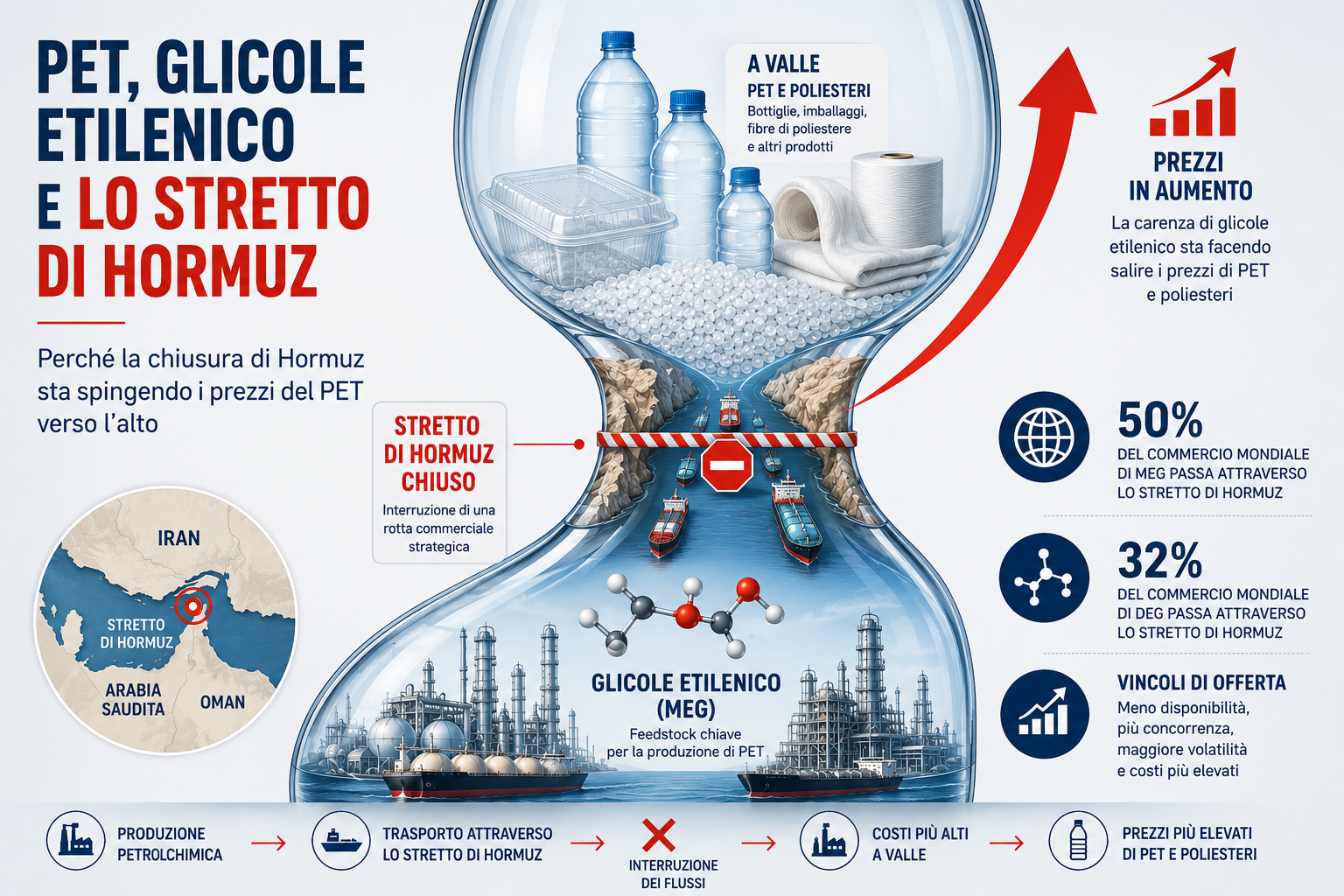 PET, glicole etilenico e Stretto di Hormuz