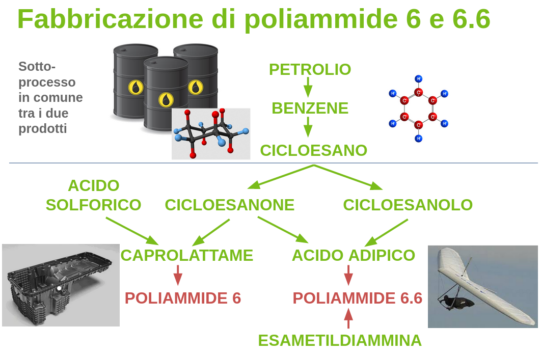 Processo petrolchimico delle poliammidi
