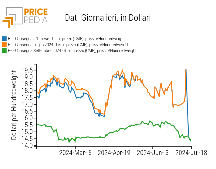 Dinamica dei contratti futures sul riso grezzo, quotati al CME Dinamica dei contratti futures sul riso grezzo, quotati al CME
