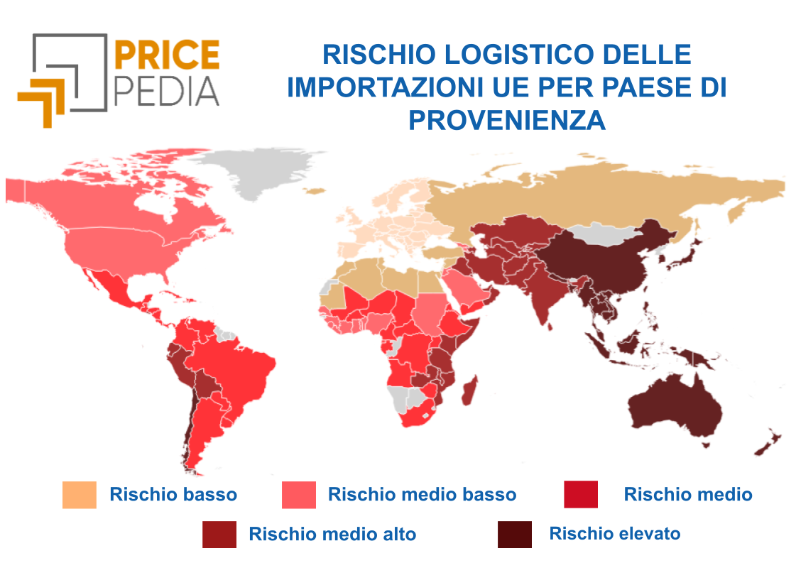 RISCHIO LOGISTICO DELLE IMPORTAZIONI UE PER PAESE DI PROVENIENZA RISCHIO LOGISTICO DELLE IMPORTAZIONI UE PER PAESE DI PROVENIENZA